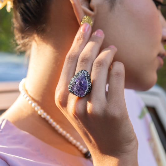 Amythest Whisper Rings